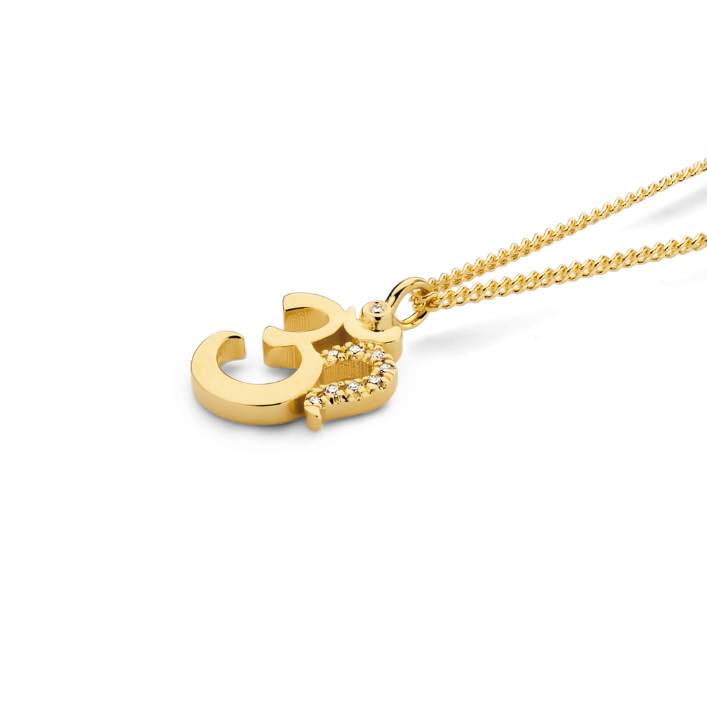 Gold om necklace pendant sale